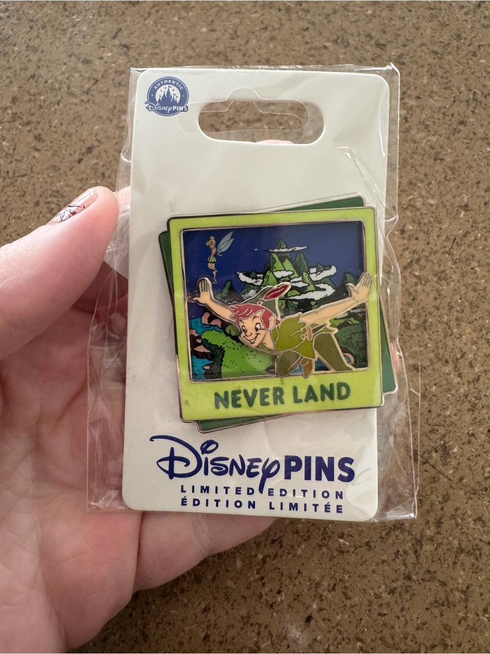 Peter Pan and Tinker Bell Pin – Never Land – Disney Destinations LE 2000